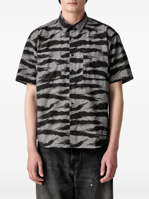 Neighborhood tiger-stripe short-sleeve shirt Grey 261TSNHSHM11