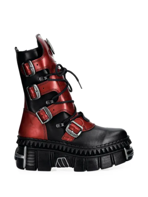 NEW ROCK buckle-fastening platform boots Black MWALL373CEV002