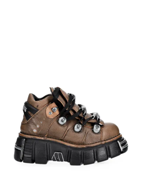 NEW ROCK logo-plaque platform boots Brown M106XLC195
