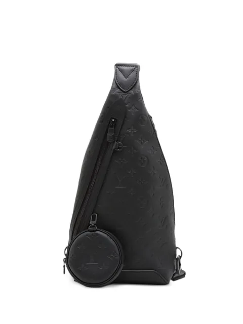 Louis Vuitton Pre-Owned 2020-2026 Monogram Shadow Duo Slingbag crossbody bag Black QNEXK00OILYG3ZQ9