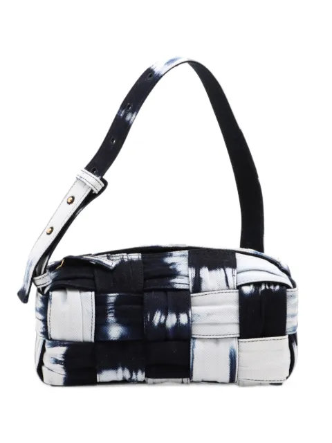 Bottega Veneta Pre-Owned 2012-2026 Denim Intrecciato Tie Dye Brick Cassette shoulder bag White ENK4G9QSWC8U8SW0