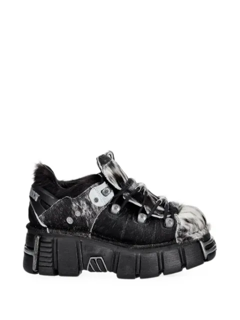 NEW ROCK panelled faux-fur boots Black M120NC113