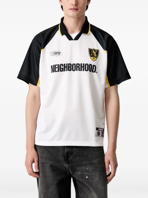 Neighborhood logo-print panelled T-shirt White 261FPNHCSM14