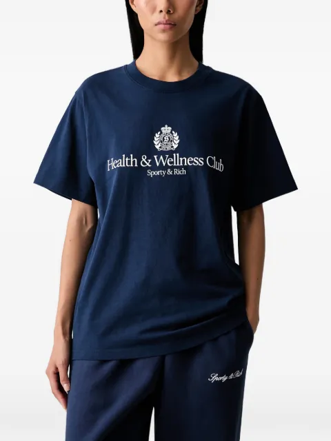 Sporty & Rich H&W logo-print cotton T-shirt Blue TO119712241BL132