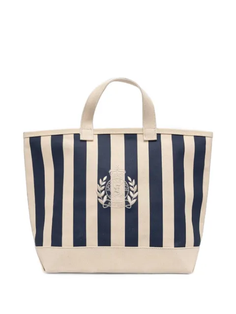 Sporty & Rich striped embroidered tote bag Neutrals BA011712243BE28