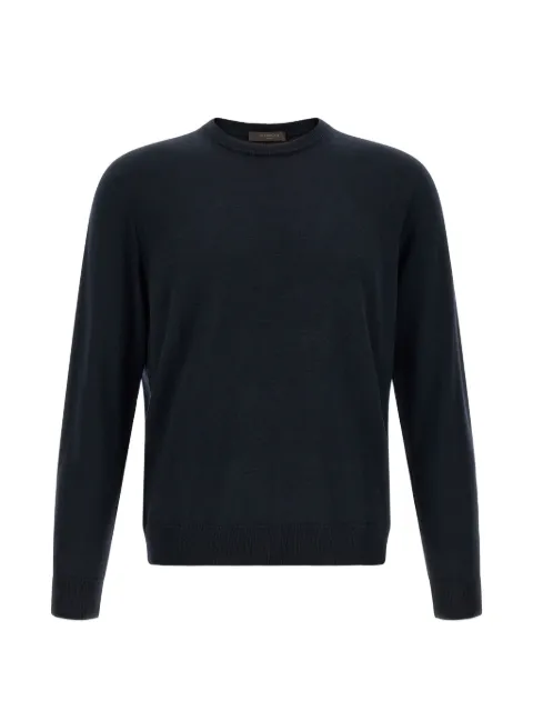 Zanone Giro ribbed-trim sweater Blue 810394ZR274Z1375