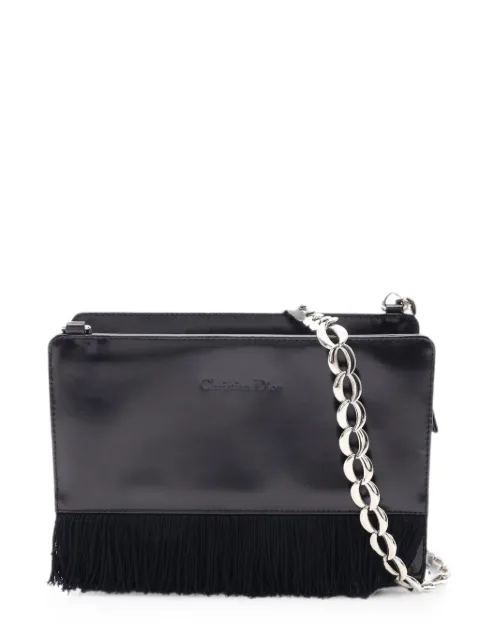 Christian Dior Pre-Owned 2010-2026 Leather Fringe Chain crossbody bag Black U59EH7CC0FOFH1EF