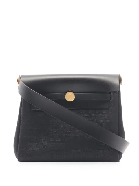 Hermès Pre-Owned 1951 Military Toile and Vache Hunter Herbag Zip 20 crossbody bag Black YHYVTFGU46VLGHN8