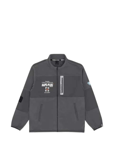 AAPE BY *A BATHING APE® logo-print zip-up jacket Grey AAPSWM3870XXH