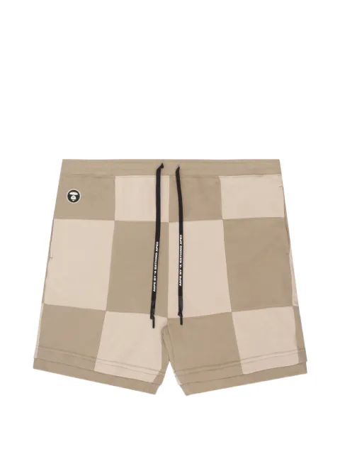 AAPE BY *A BATHING APE® Moonface check sweat shorts Black AAPSPM6863XXI