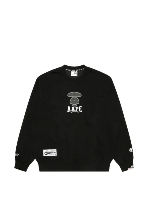 AAPE BY *A BATHING APE® Moonface logo camo-print sweatshirt Black AAPSWMB385XXN