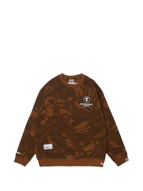 AAPE BY *A BATHING APE® Moonface camouflage-print sweatshirt Black AAPSWMA305XXL