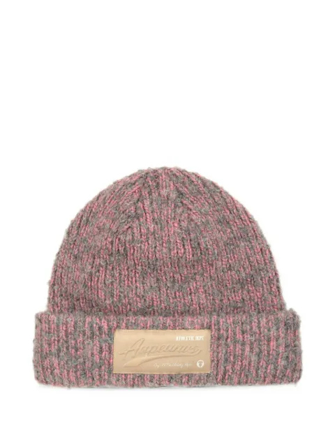 AAPE BY *A BATHING APE® logo-patch ribbed-cuff beanie hat Pink AAPHTM5341XAP