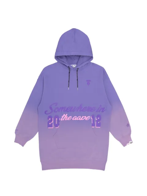 AAPE BY *A BATHING APE® Moonface gradient hoodie mini dress Purple AAPDSW8419XAJ