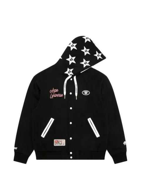 AAPE BY *A BATHING APE® Moonface logo-patch hoodie Black AAPSWMC392XXP