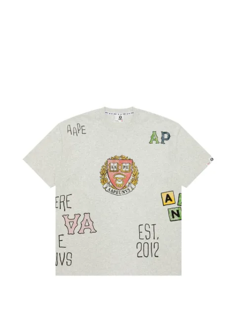 AAPE BY *A BATHING APE® multi-logo print T-shirt Grey AAPTEM1627XAO