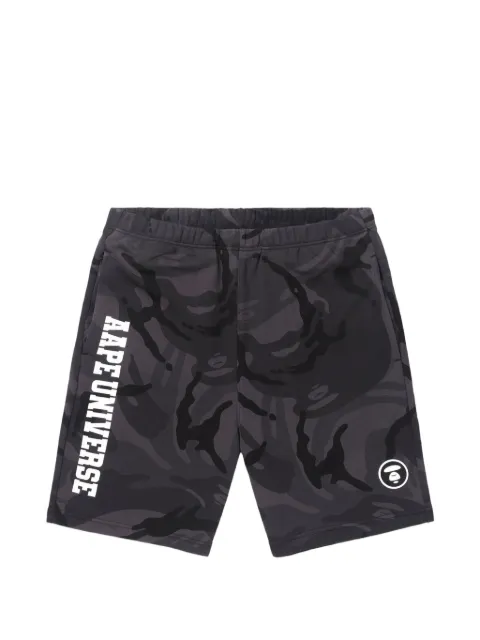 AAPE BY *A BATHING APE® Moonface camouflage-print shorts Black AAPSPMA606XAK