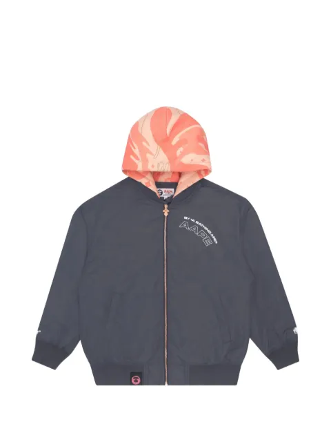 AAPE BY *A BATHING APE® logo-print panelled jacket Grey AAPLJW7475XXH