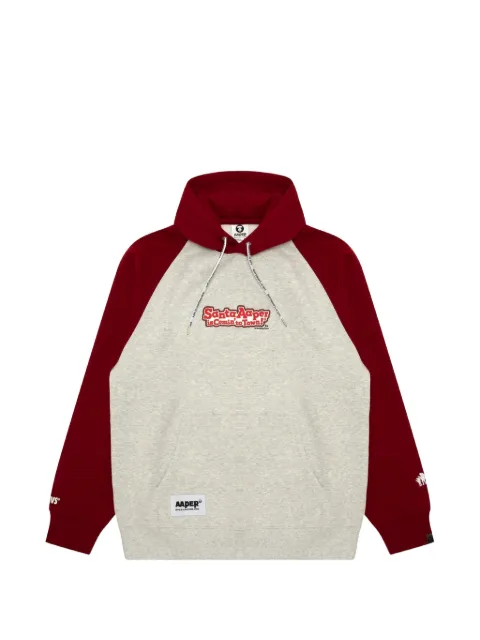 AAPE BY *A BATHING APE® Happy Holidays graphic-print hoodie Grey AAPSWMB381XXN