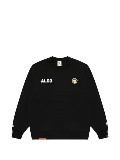 AAPE BY *A BATHING APE® Moonface logo-patch sweatshirt Black AAPSWMB377XXN