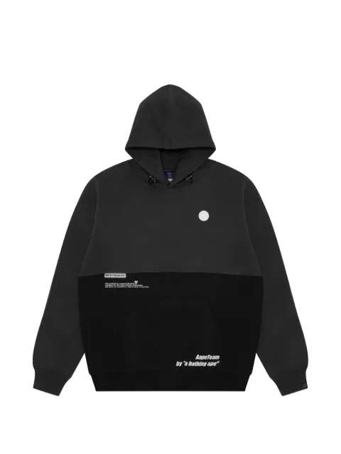 AAPE BY *A BATHING APE® Moonface patch panelled hoodie Black AAPSWM3986XXK