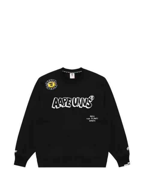 AAPE BY *A BATHING APE® Moonface graphic-print sweatshirt Black AAPSWMA321XXL