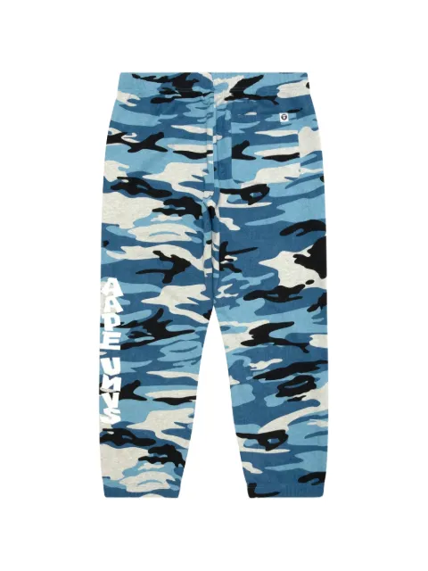 AAPE BY *A BATHING APE® camouflage-print logo-patch track pants Blue AAPPTMC645XBP