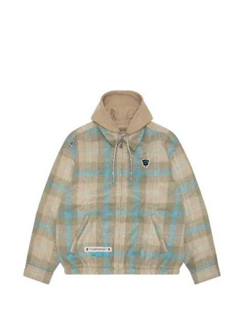 AAPE BY *A BATHING APE® Moonface check hooded jacket Neutrals AAPJKM7681XXN