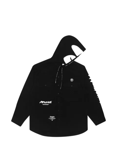 AAPE BY *A BATHING APE® Moonface hooded shirt Black AAPSTM8342XXE