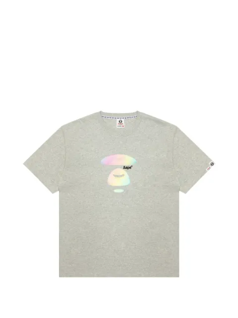 AAPE BY *A BATHING APE® Moonface-print relaxed-fit T-shirt Grey AAPTEM1642XAO