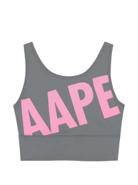 AAPE BY *A BATHING APE® Moonface-patch cropped tank top Grey AAPTKW0962XXI
