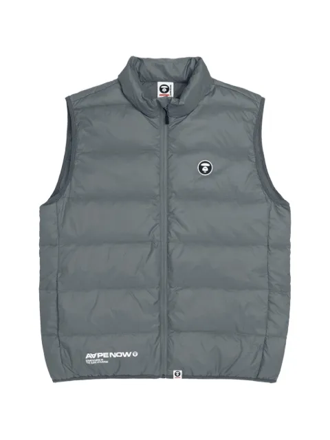 AAPE BY *A BATHING APE® Moonface-patch padded gilet Grey AAPDNM7515XXJ
