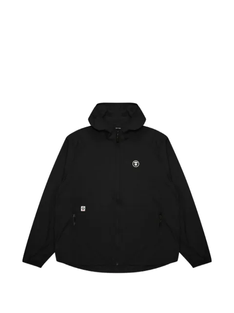 AAPE BY *A BATHING APE® Moonface logo-patch windbreaker jacket Black AAPLJM7704XXO