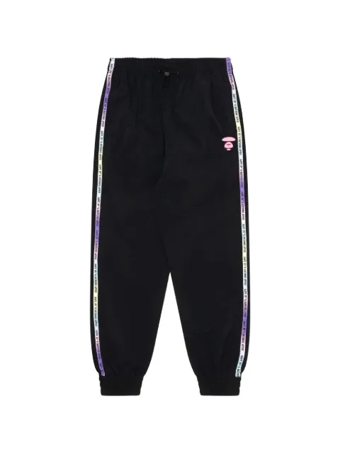 AAPE BY *A BATHING APE® Moonface embroidered track pants Black AAPPTW6972XXK