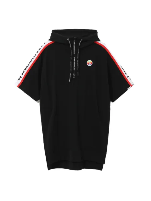 AAPE BY *A BATHING APE® logo-patch short-sleeve hoodie Black AAPSWW3545XXC
