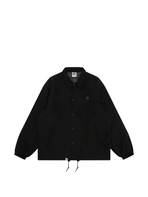 AAPE BY *A BATHING APE® Moonface-patch overshirt Black AAPJKM7657XXN