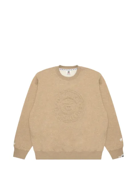 AAPE BY *A BATHING APE® logo-embossed crew-neck sweatshirt Neutrals AAPSWMB338XAN