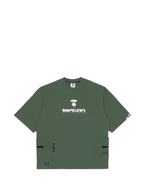 AAPE BY *A BATHING APE® Moonface flap-pocket T-shirt Green AAPTEM1214XXJ