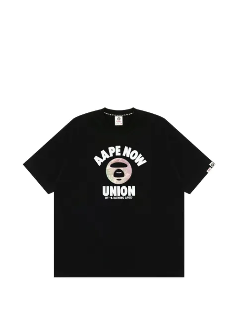 AAPE BY *A BATHING APE® Moonface-print T-shirt Black AAPTEM1447XXM