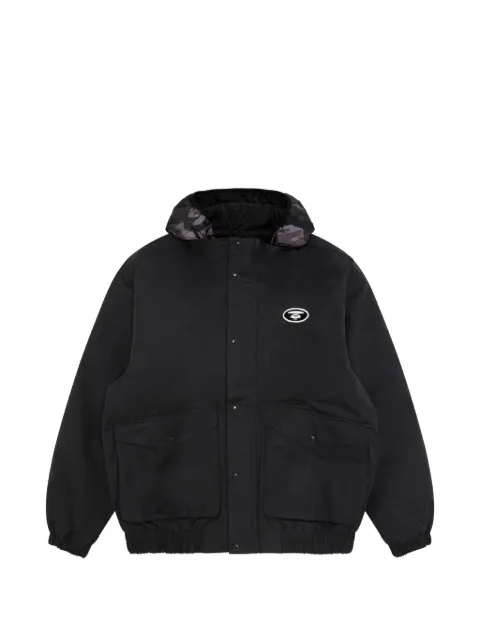 AAPE BY *A BATHING APE® Moonface-patch hooded jacket Black AAPDNM7736XXP