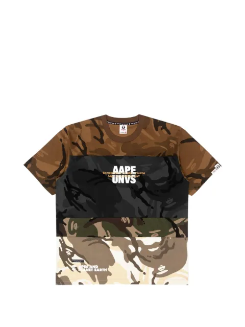 AAPE BY *A BATHING APE® camo-print colour-block T-shirt Black AAPTEM1215XXJ