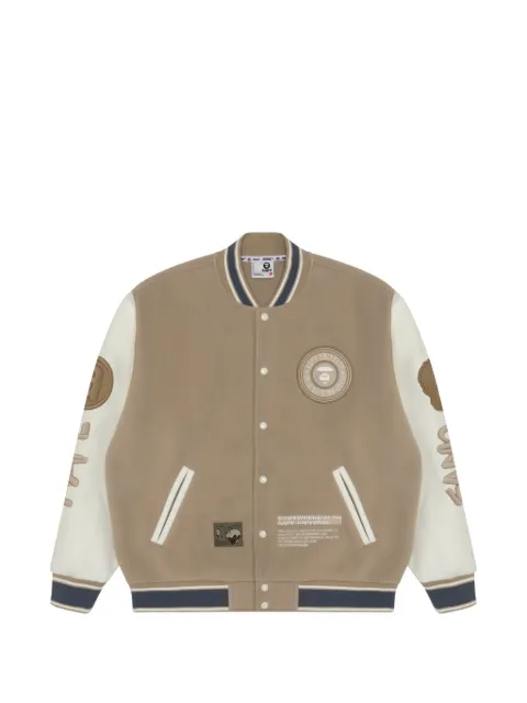 AAPE BY *A BATHING APE® Moonface embroidered bomber jacket Neutrals AAPSWMA369XXL