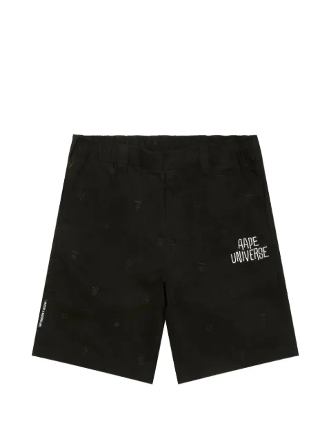 AAPE BY *A BATHING APE® Moonface logo-embroidered shorts Black AAPSPMB691XXO