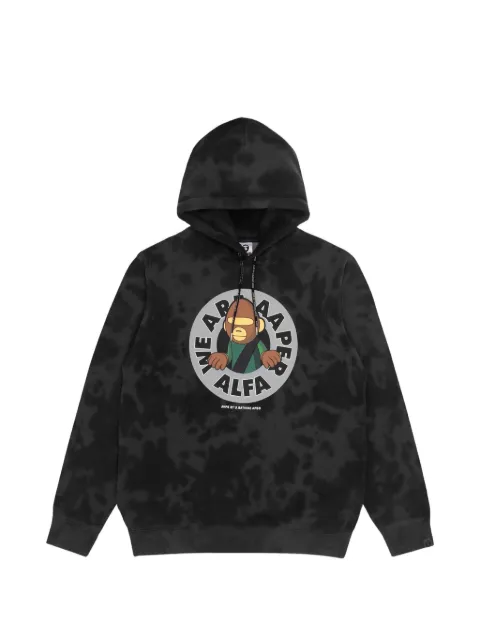 AAPE BY *A BATHING APE® Moonface tie-dye hoodie Black AAPSWM3794XXH