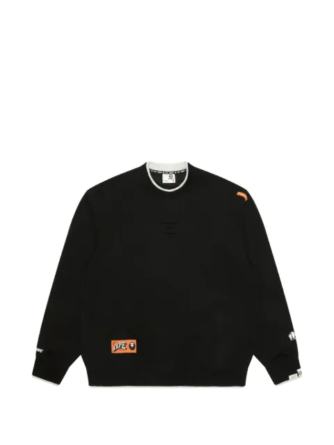 AAPE BY *A BATHING APE® Moonface embossed sweatshirt Black AAPSWMB362XXN