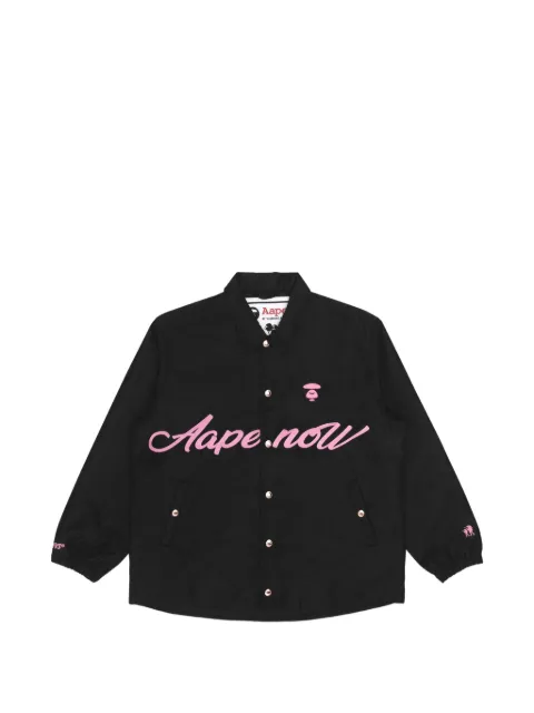 AAPE BY *A BATHING APE® Moonface embroidered coach jacket Black AAPLJW7523XXJ
