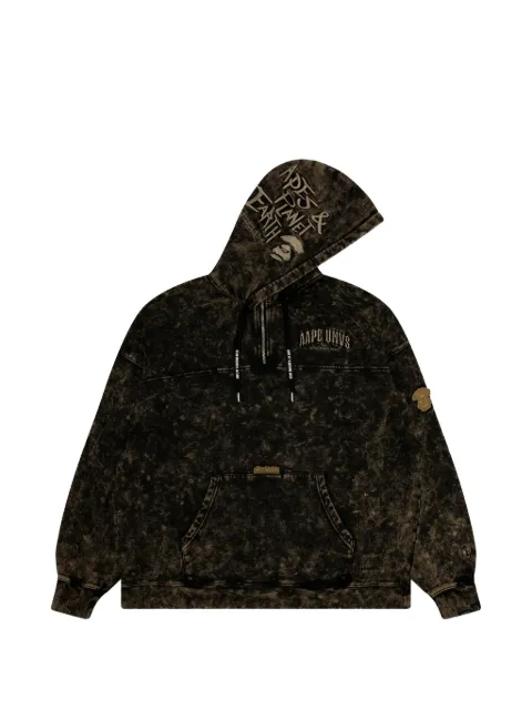 AAPE BY *A BATHING APE® Moonface embroidered half-zip hoodie Black AAPSWMA364XXL