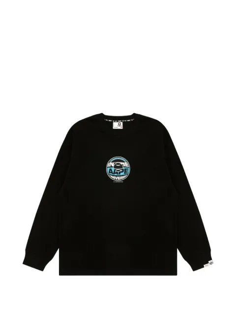 AAPE BY *A BATHING APE® Moonface universe long-sleeve T-shirt Black AAPLTM1545XXN