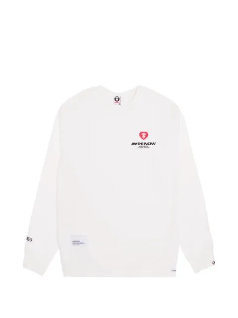 AAPE BY *A BATHING APE® Moonface heart-patch sweatshirt Neutrals AAPSWMA308XXL