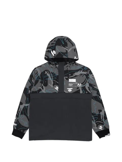 AAPE BY *A BATHING APE® logo-print camo-pattern hoodie Black AAPSWM3819XXH